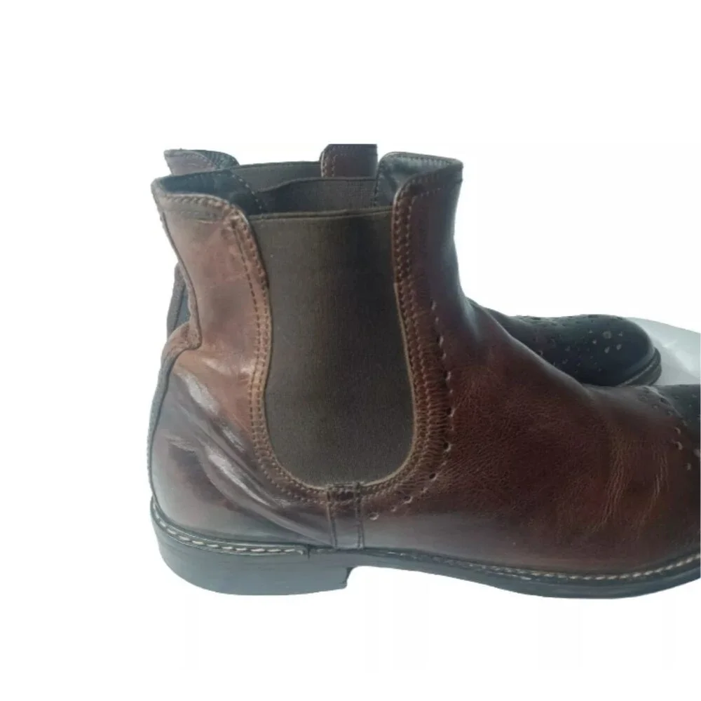 AREA FORTE Italian Leather Chelsea Boots Mens Size 11 Medium Brown