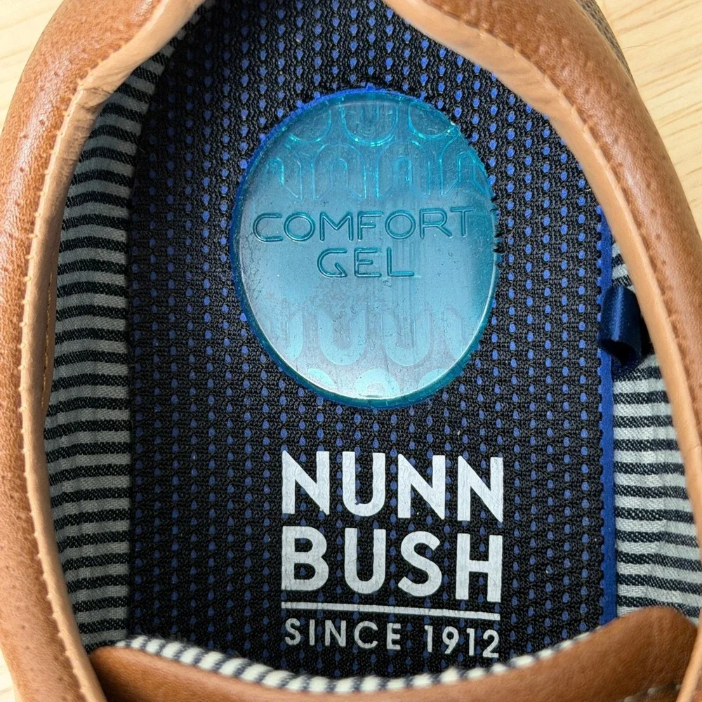 Nunn‎ Bush Hyde II Plain Toe Men's Wide Cognac Tie Size 9.5 W