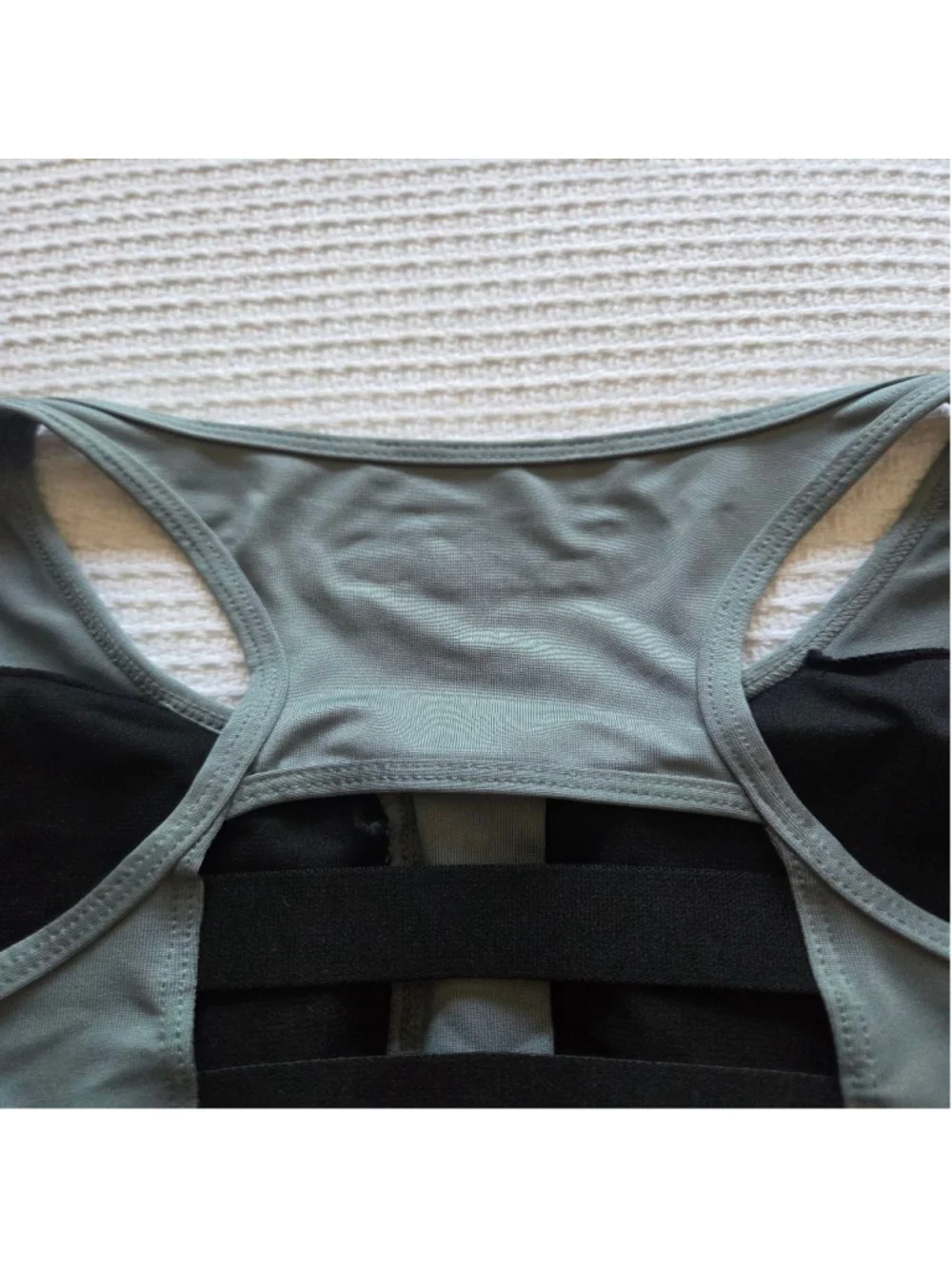 Women's Sam Edelman Green & Black Front Zip Sports Bra S
