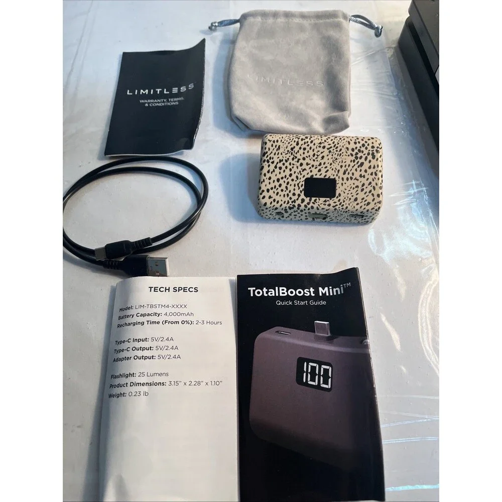 LIMITLESS TotalBoost Mini Portable Power Bank 4000 mAh