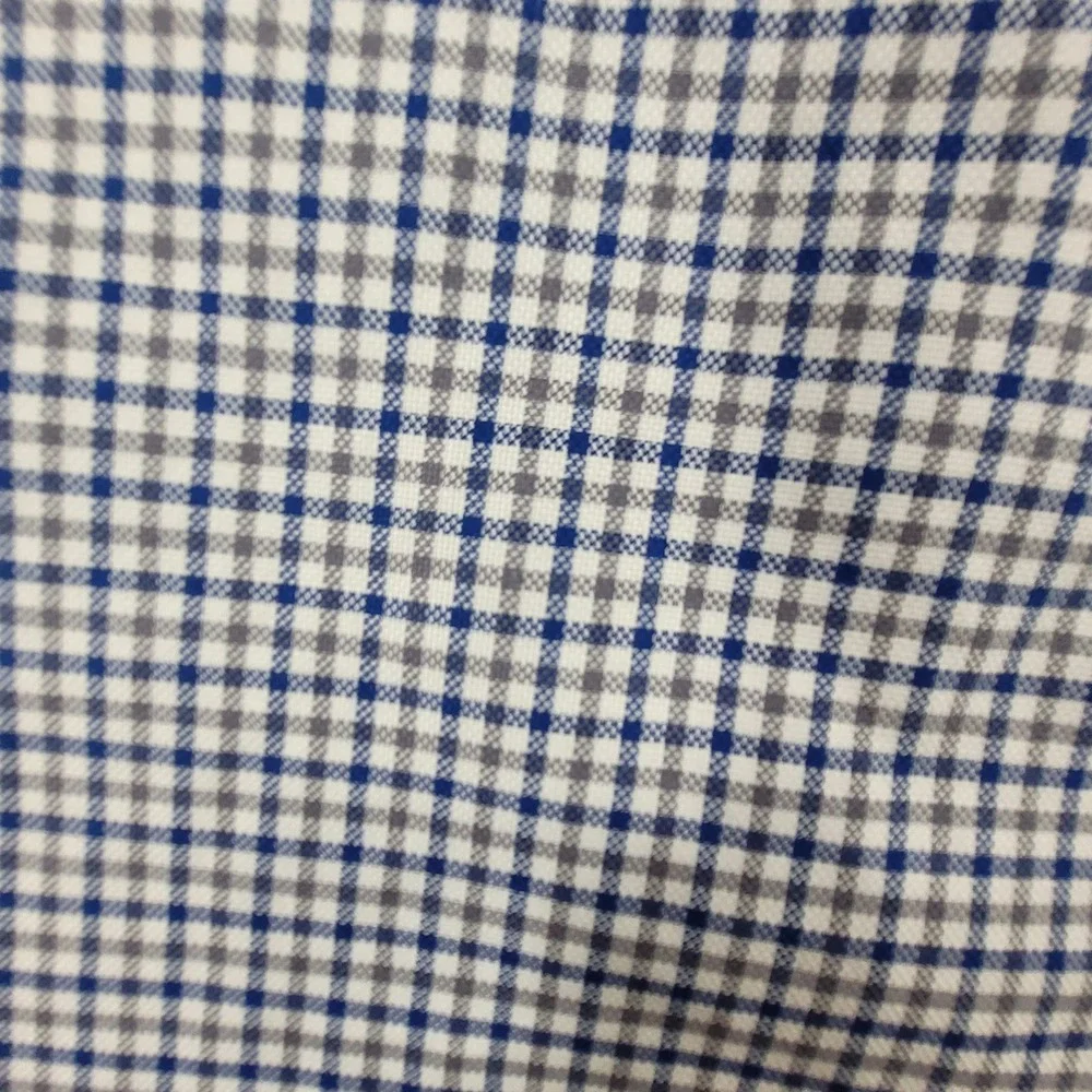 Charles Tyrwhitt Non-Iron Slim Fit Shirt Blue Grey Check 17/33 Mens Dress Shirt