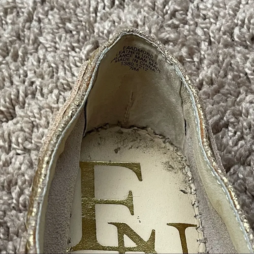 Enzo Angiolini Gold Admond Espadrille Boat Loafers;SZ 7.5;PreLoved Condition