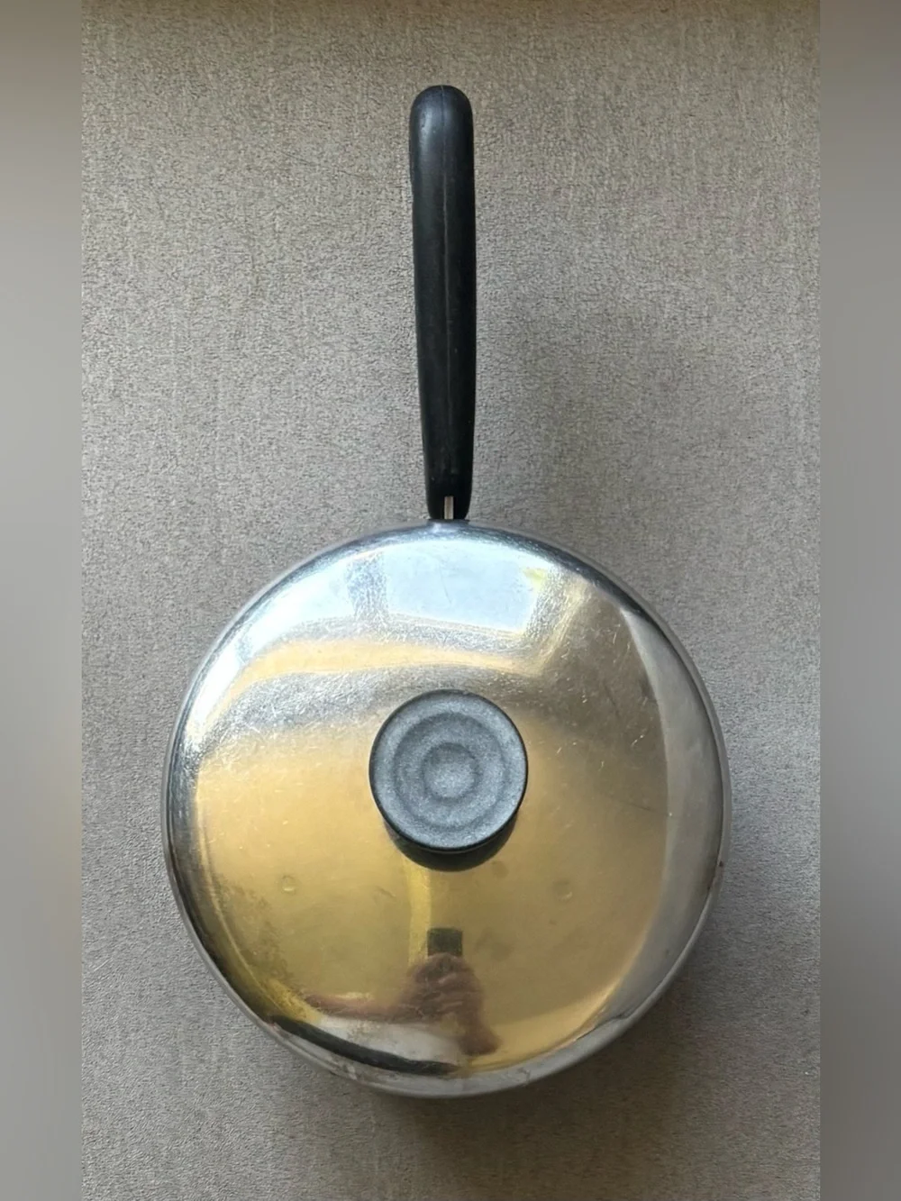 Revere Ware 1801 Double Ring Copper Bottom Stainless 6 inch skillet with Lid USA