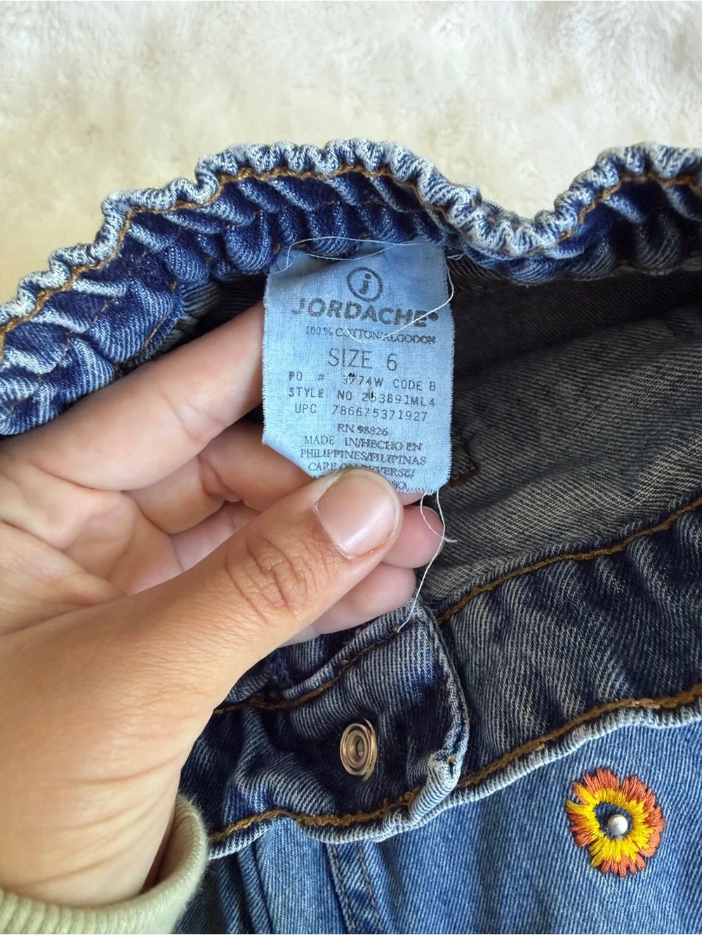 Jordache Vintage Embroidered Jeans Girl’s Size 6