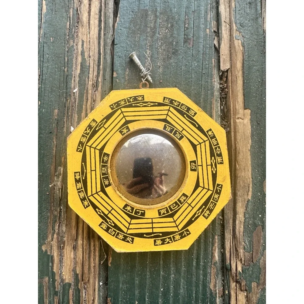 Chinese Traditions Feng Shui Wooden Bagua Mirror Handicraft Home Decoration