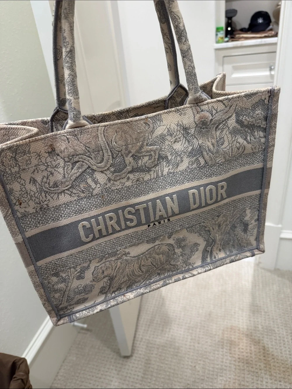 Dior Beige & Gray Christian Dior Book Tote