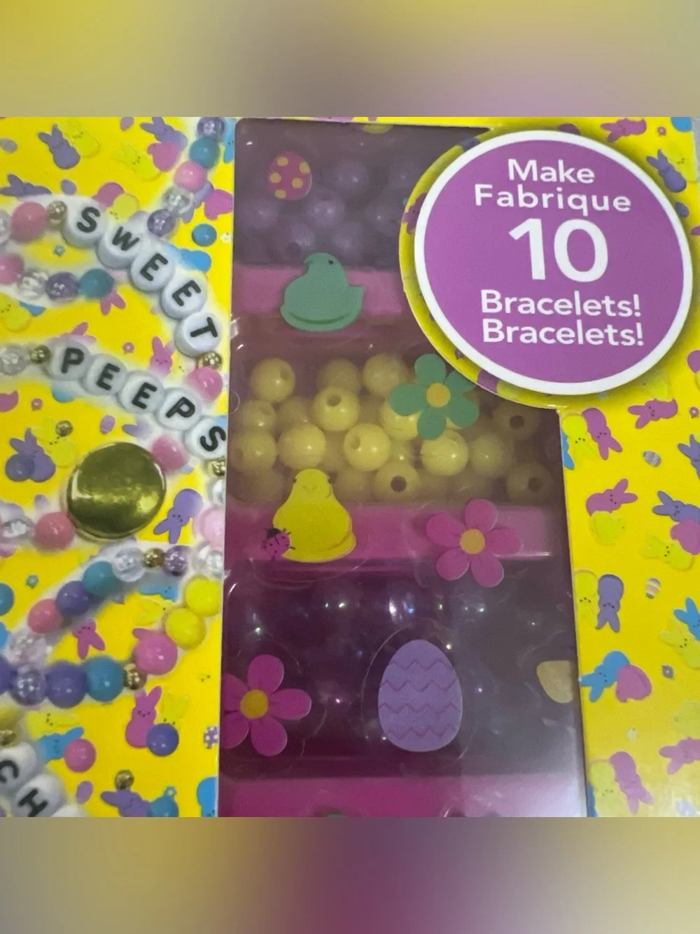 Peeps Kids Jewelry Activity Set - Yellow/Pink Bead Craft Kit