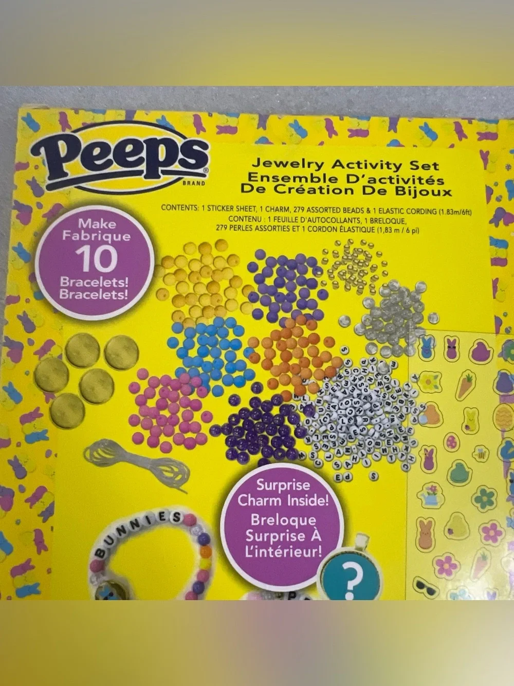Peeps Kids Jewelry Activity Set - Yellow/Pink Bead Craft Kit