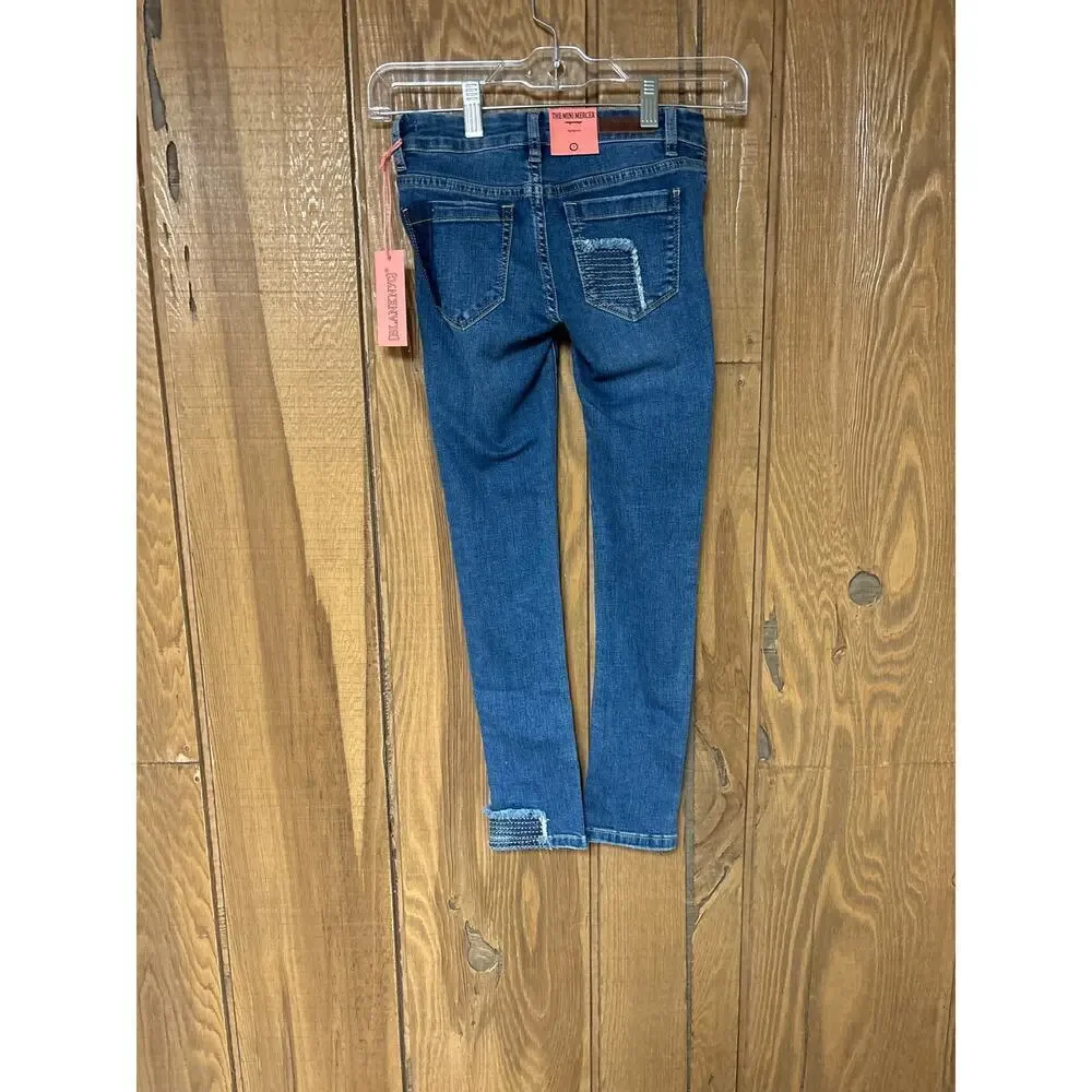 Blank NYC Girls The‎ Mini Mercer distressed multi media skinny Jeans NWT Size 7