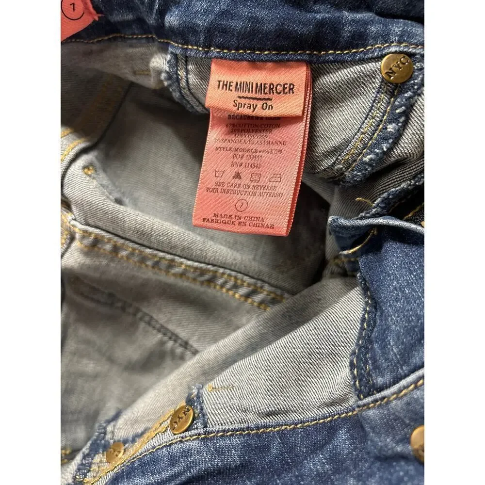 Blank NYC Girls The‎ Mini Mercer distressed multi media skinny Jeans NWT Size 7