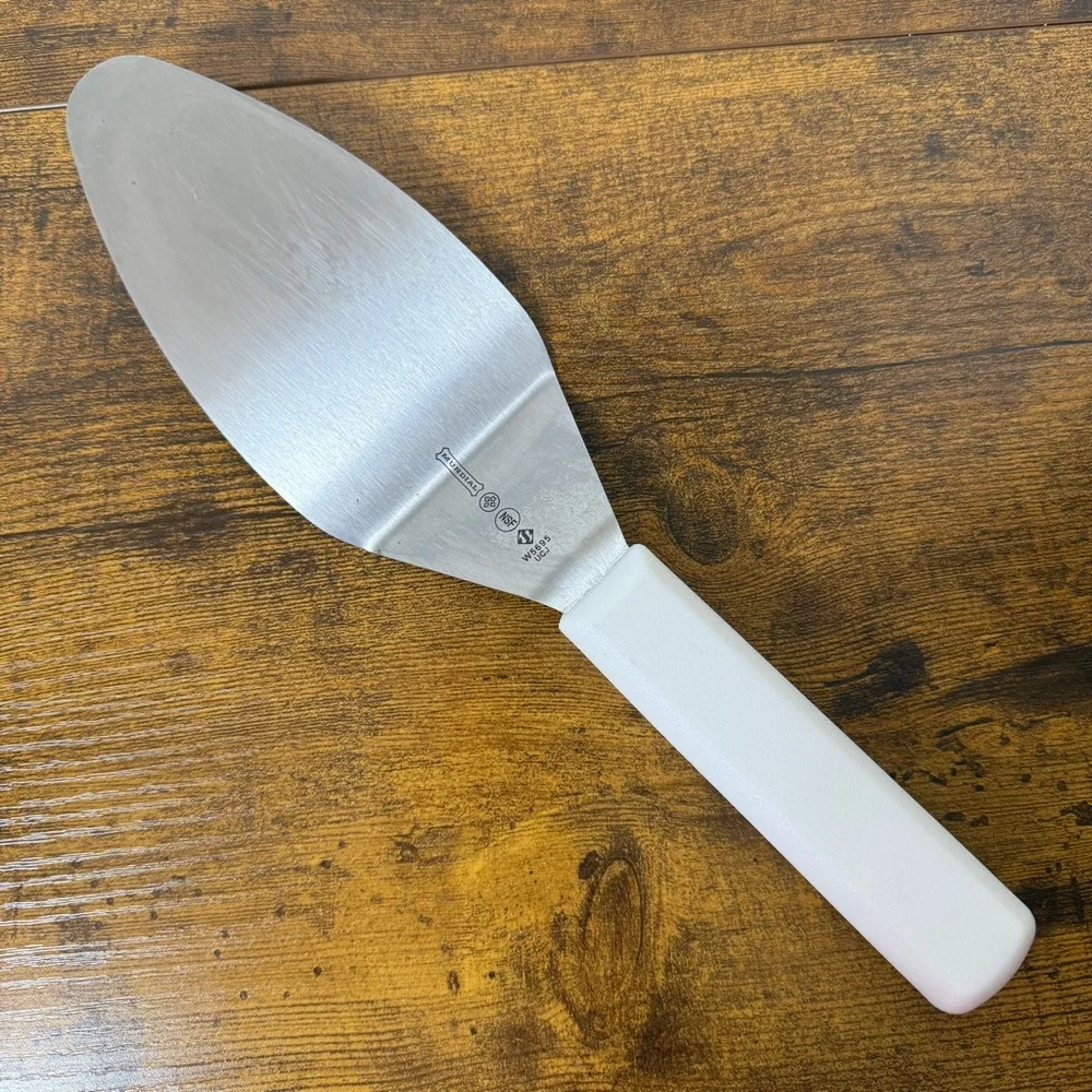 NSF Mundial W5695 White Handle Metal Spatula Pie Cake Server StainlessCommercial