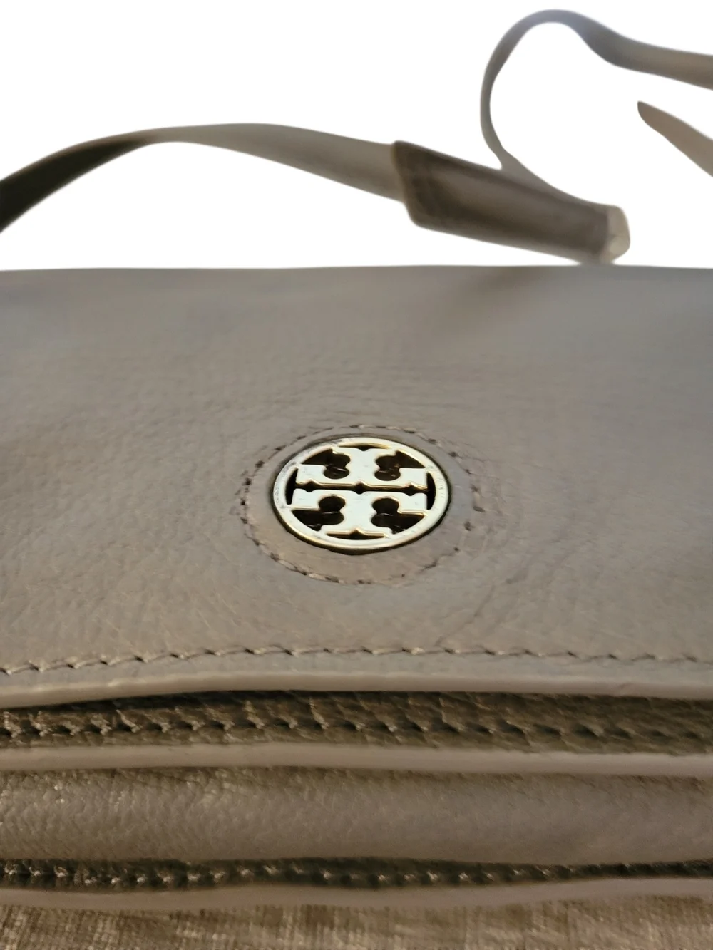Tory Burch Gray Crossbody Leather Handbag