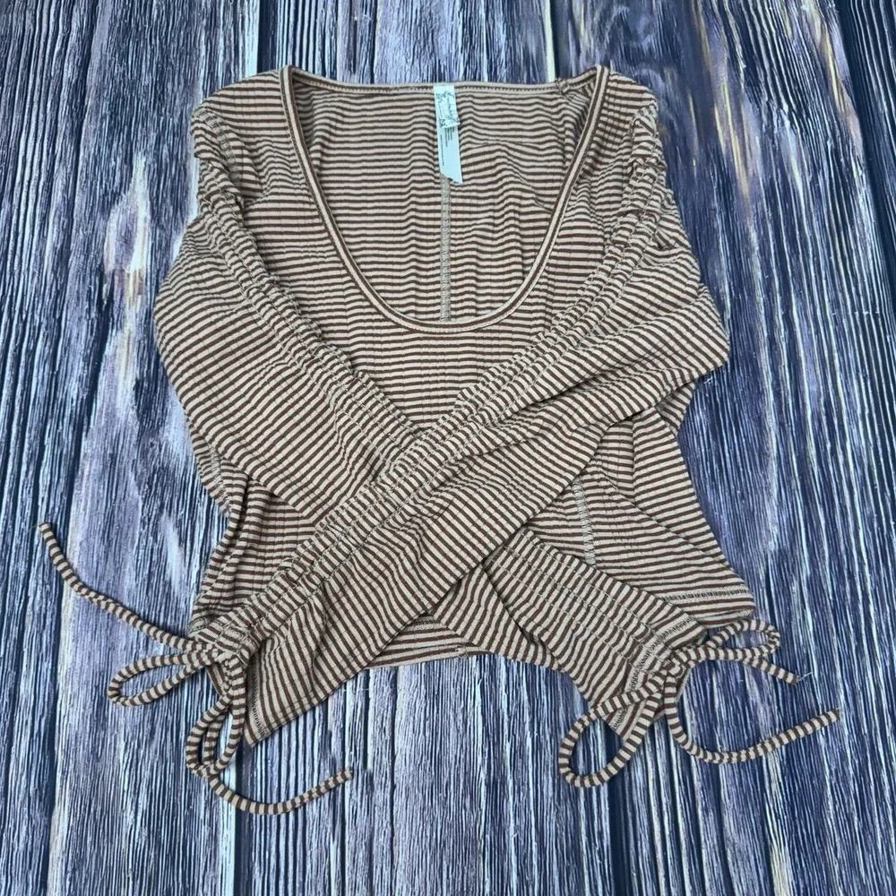 Free People Top Womens Small Intimately Free Crop Long Sleeve Y2K Boho 90s Retro