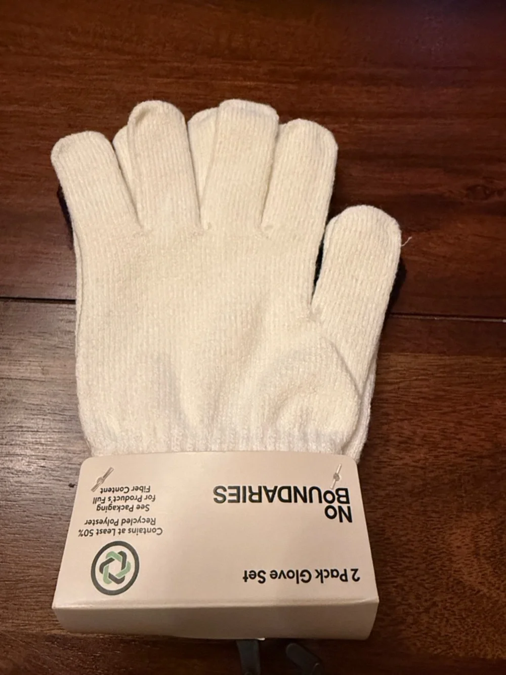 No Boundaries Cream Knit Glove‎ 2-Pack