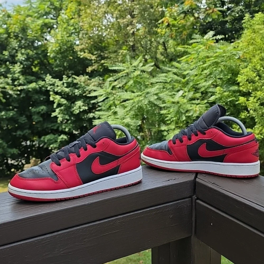 Air Jordan 1 Low‎ - Reverse Bred (553558-606) Gym Red Black Authentic DS Size 6
