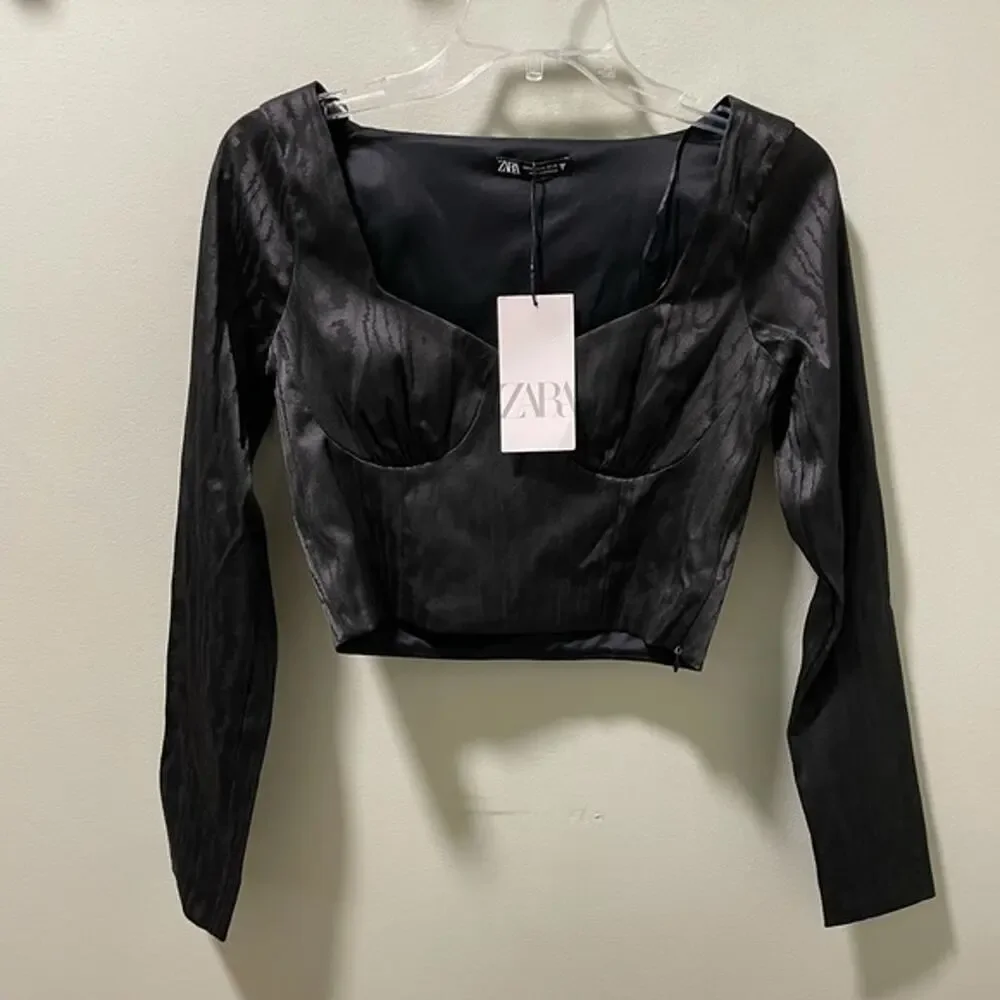 Zara sweetheart cropped top size L