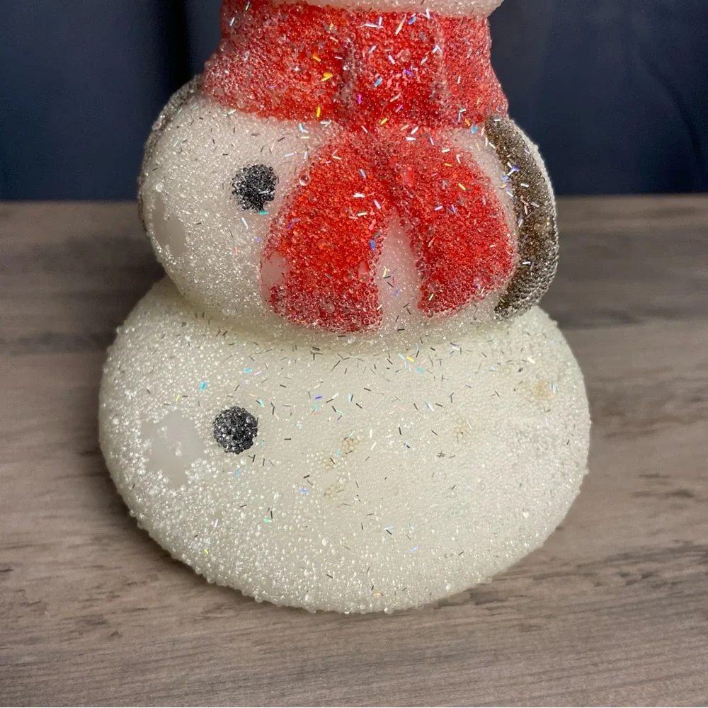 Vintage‎ Festive Snowman Candle with Scarf from Pottery Barn- Unused