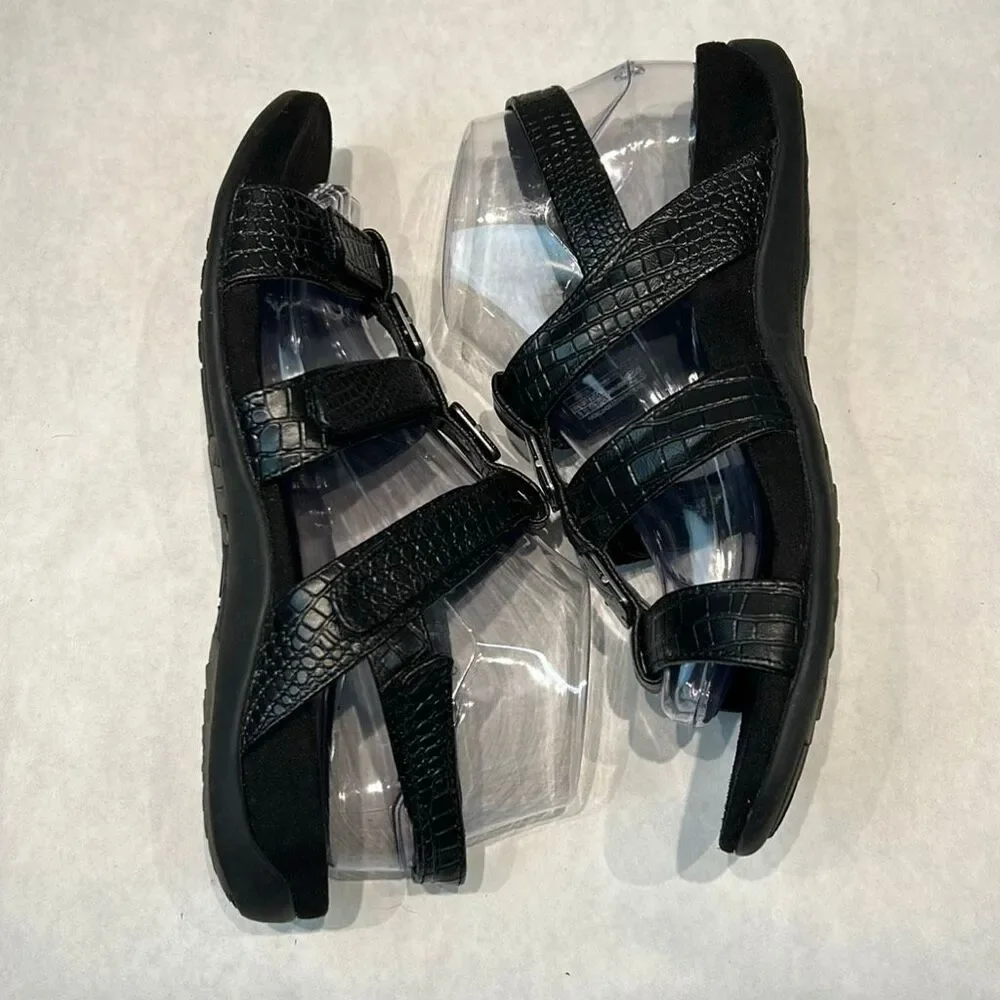 Vionic Womens Amber Backstrap Sandal Black Sz 8 Adjustable Orthotic Arch Support