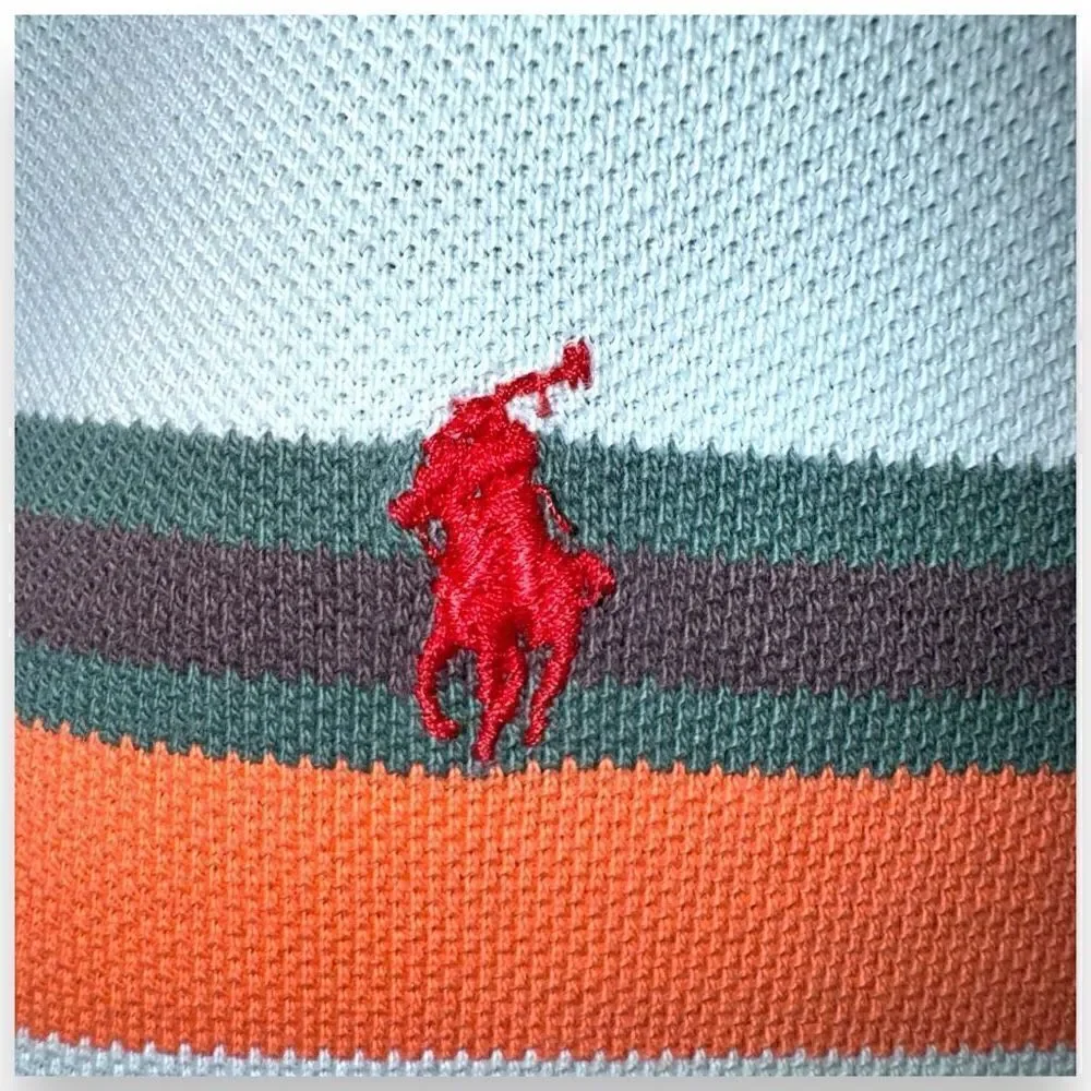 Green Polo Ralph Lauren Made in USA Pique Polo Shirt Size L