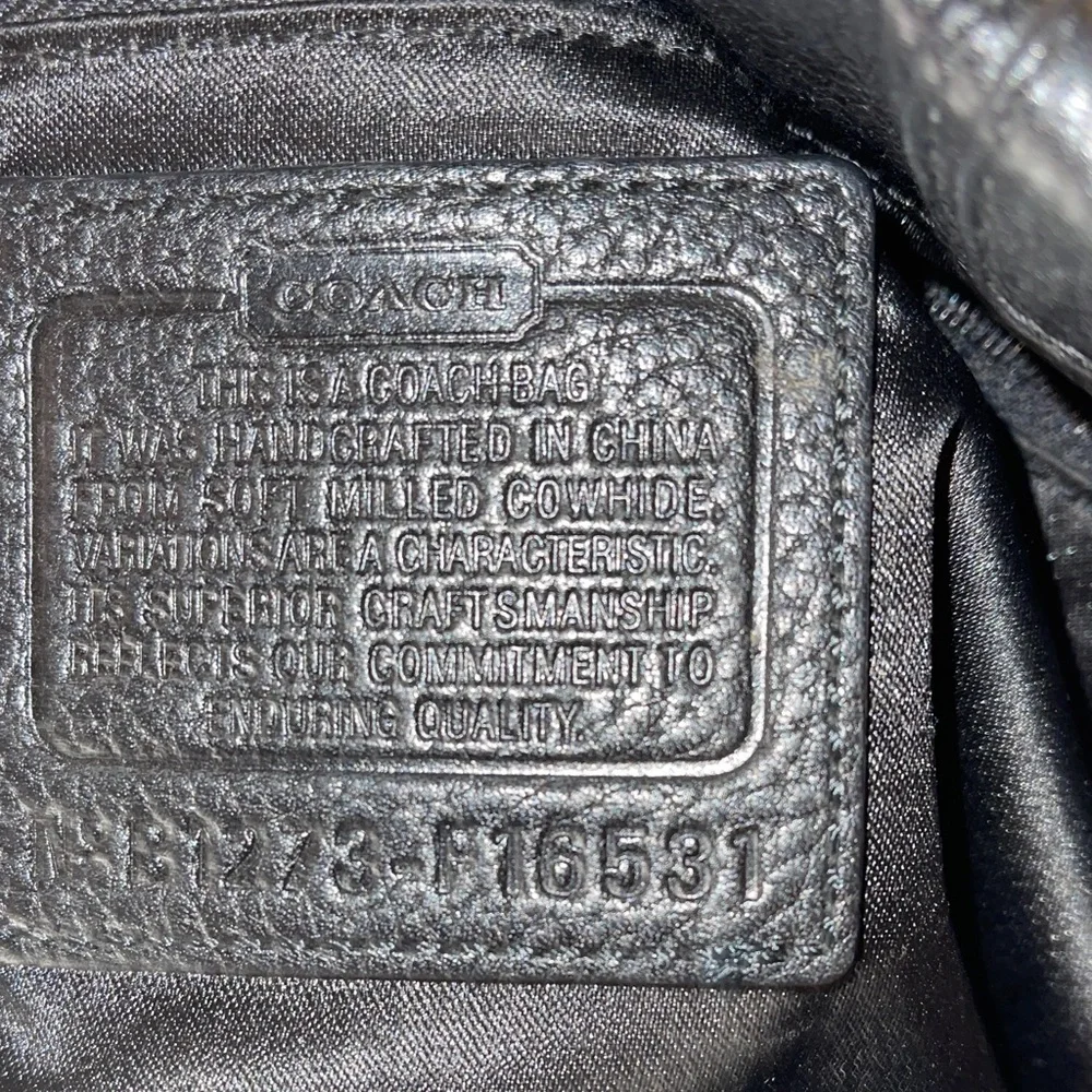 Coach Penelope Pebbled Black Leather Handbag Silver Hardware Coach B1273-F16531