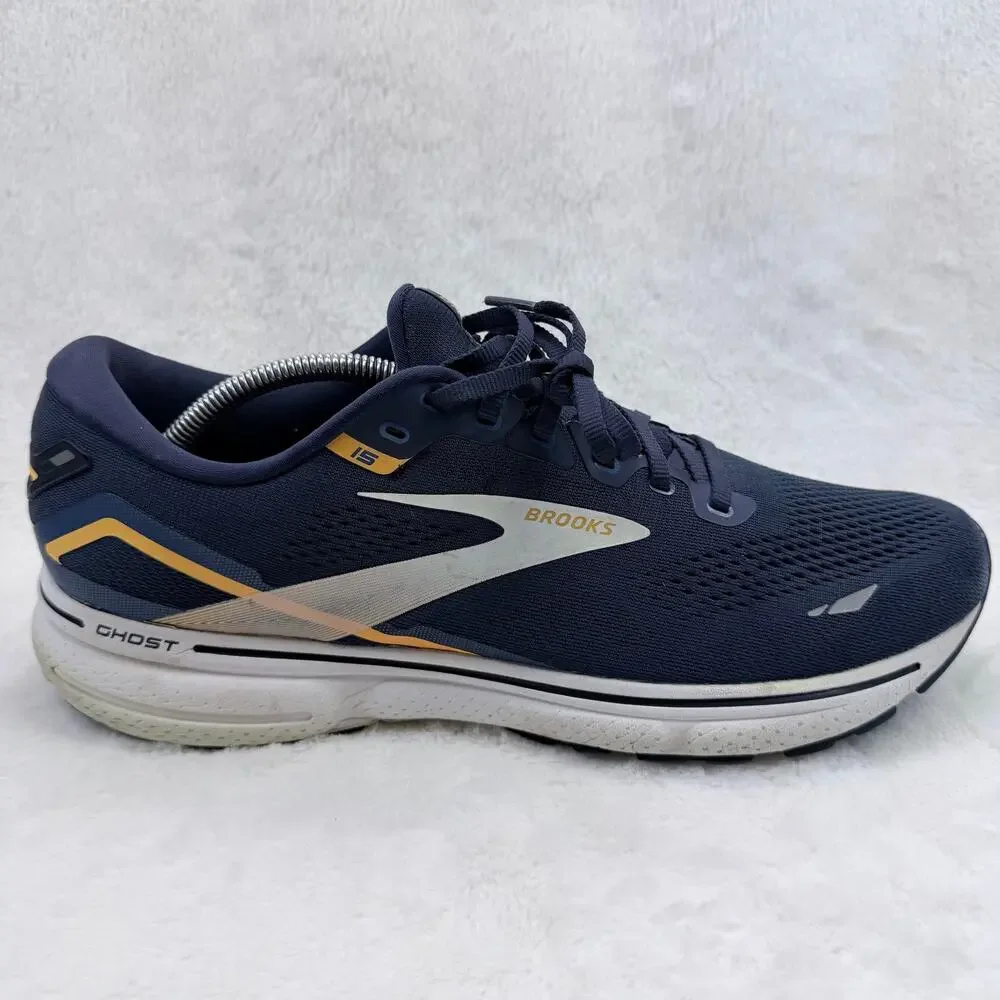 Brooks Ghost 15 Mens Running Shoes Peacoat Blue Orange Size 13 Narrow