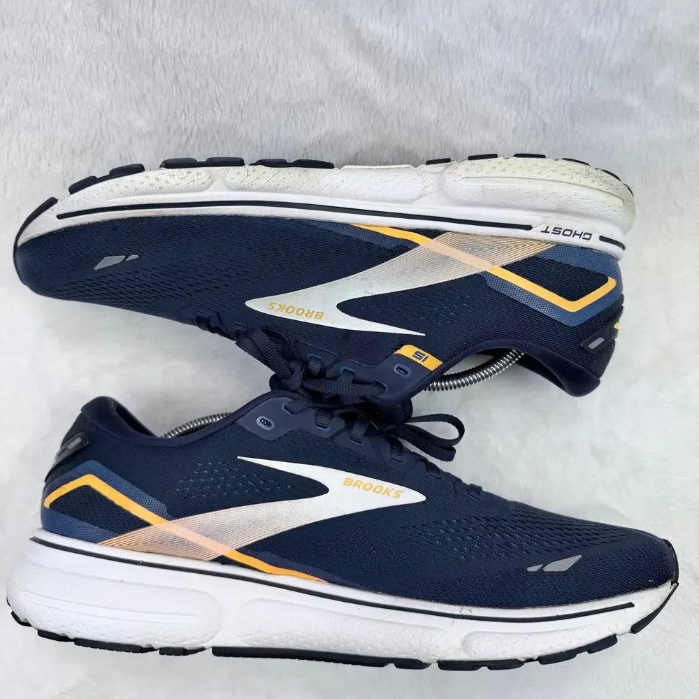 Brooks Ghost 15 Mens Running Shoes Peacoat Blue Orange Size 13 Narrow