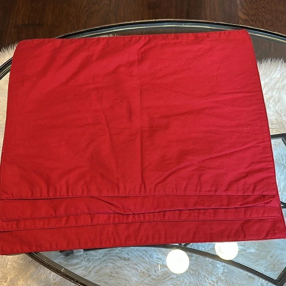 Pier 1 Red Sequined Trim Cloth Placemats 4