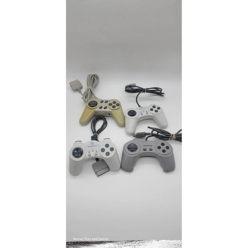 Lot of 4‎ 3rd Party PlayStation 1 Ps1 Game Controller Lot Tested Good Condition