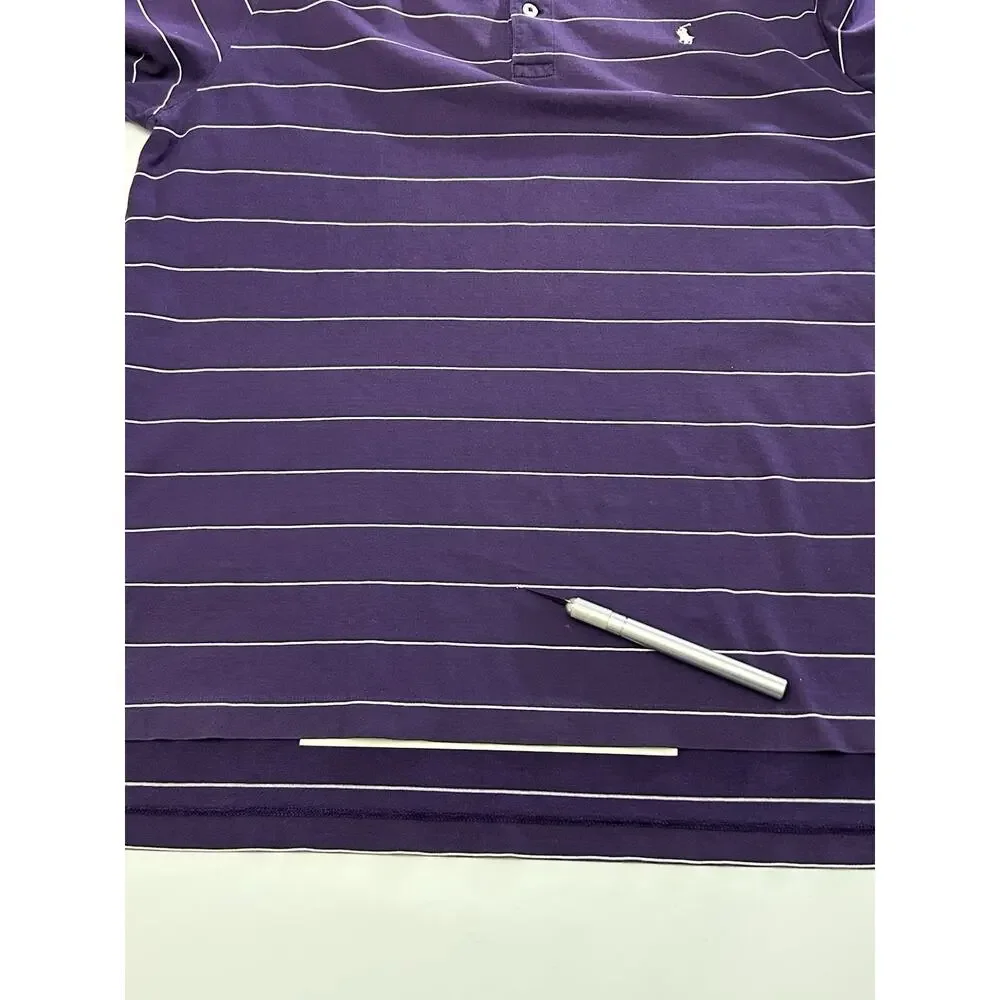 Polo Golf Ralph Lauren Polo Shirt Men's Medium Purple & White Striped Size M