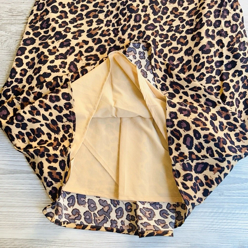 🆕🫎 Abercrombie Julia Slip Maxi Dress Leopard Small NWT