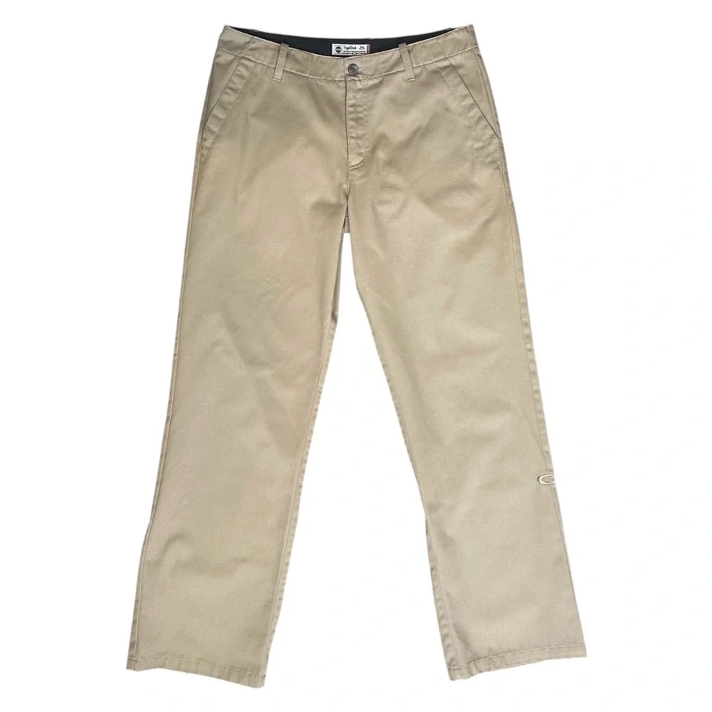 VTG ‘09 Oakley Forged Goods Loose Fit Work Pants Khaki Tan Men 34x32 Y2K Skate