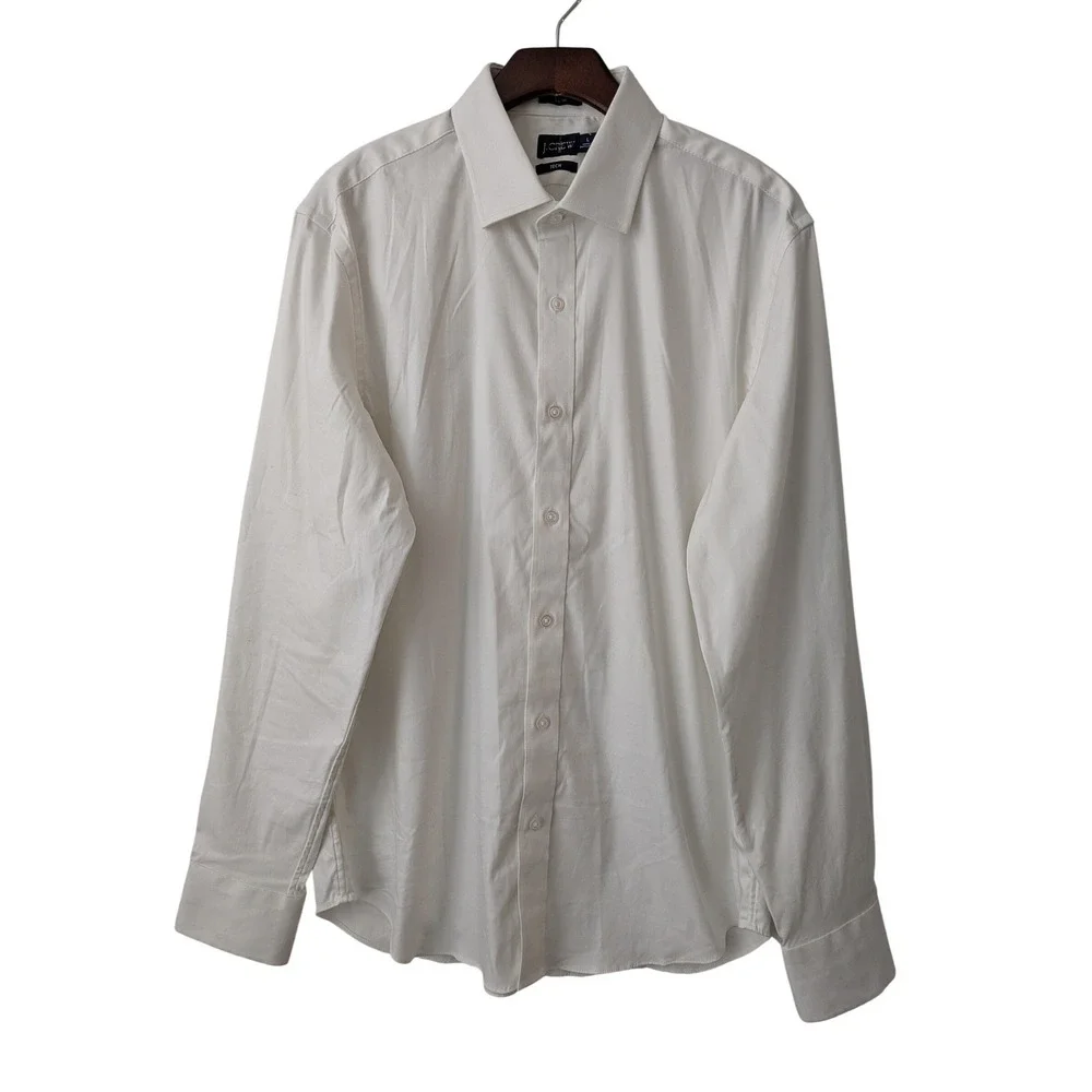 J. Crew Slim Bowery Performance Stretch Dress Shirt Size L White NWT $98 CA351
