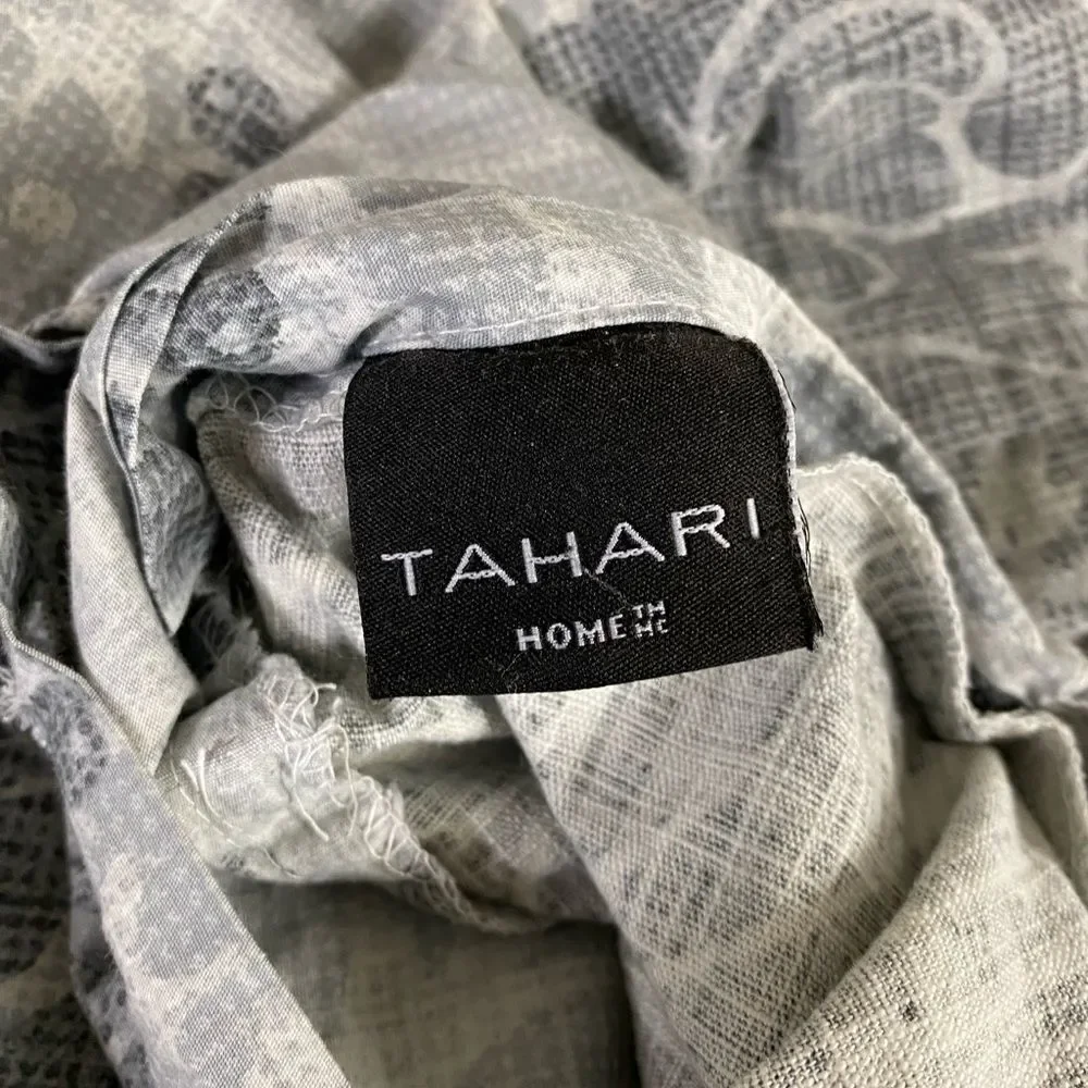 Tahari Gray and White Duvet Cover King