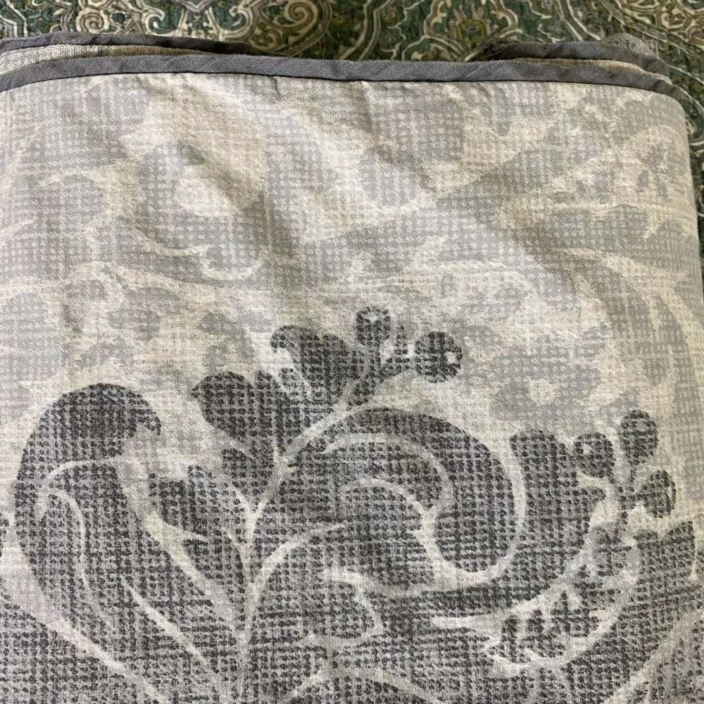 Tahari Gray and White Duvet Cover King