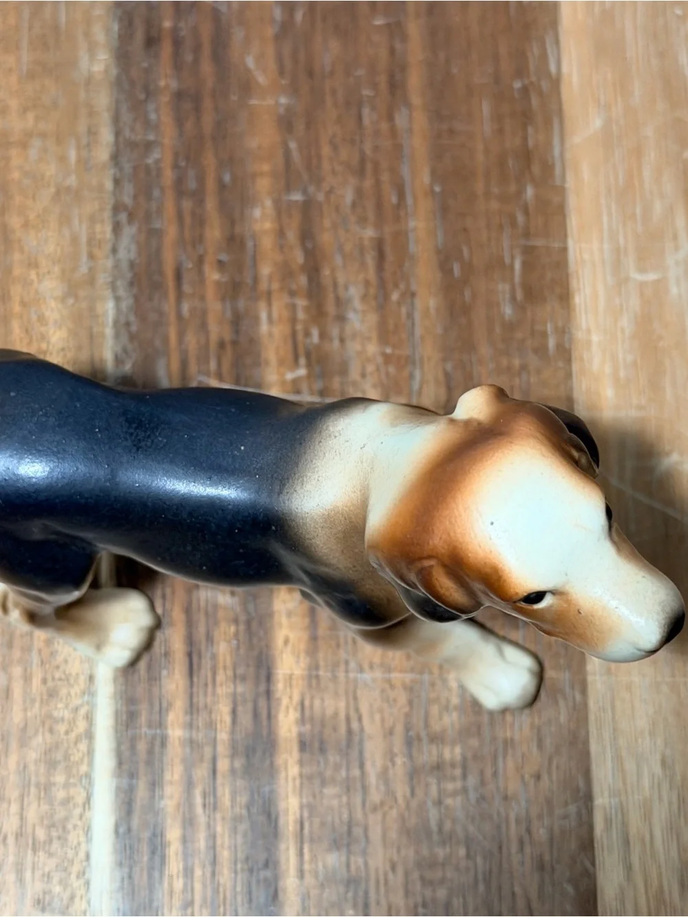1970s Japanese Porcelain Beagle Figurine Miniature Knick Knack Mid Century Decor