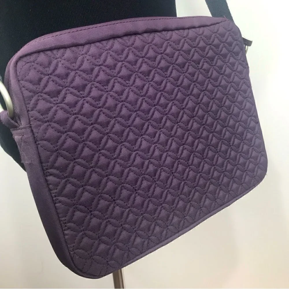 Belkin Quilted Purple Padded Zipper Sleeve Crossbody Device Bag