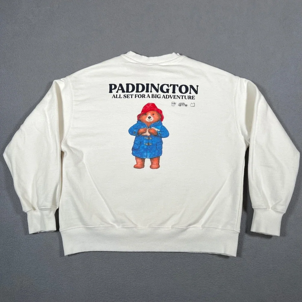 Zara Paddington Bear‎ Sweatshirt Kids 9-10 White All Set For A Big Adventure Top