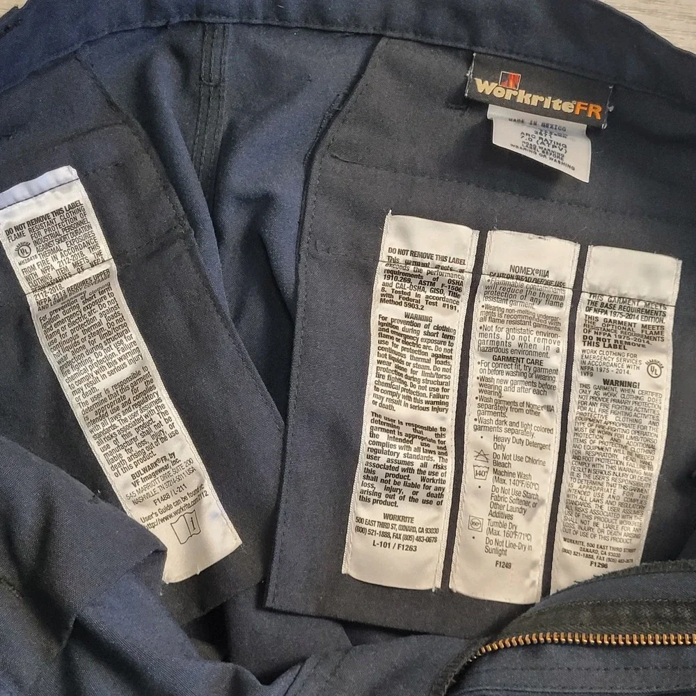 🔥Workrite FR Nomex 2112 Flame‑Resistant Pants Men's Navy 33×31 CAT 1 ATPV 7.0