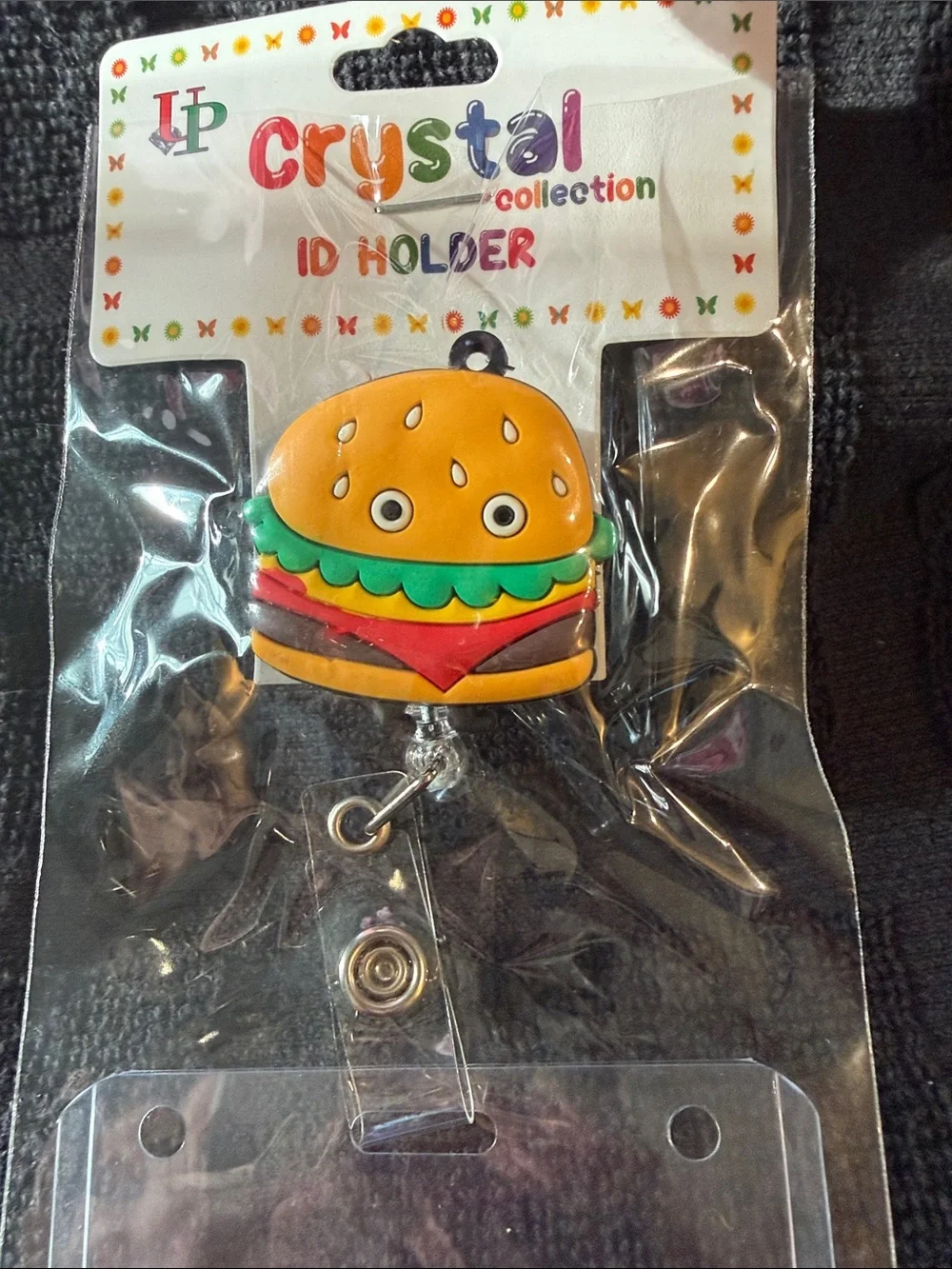 Crystal Collection Burger ID Badge Reel Holder - Yellow
