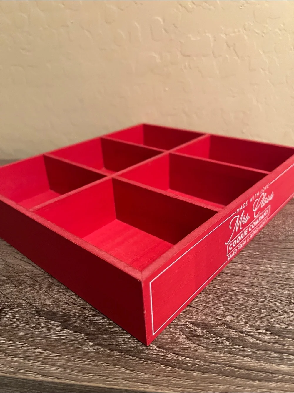 Target Bullseye Christmas Crate Red Mrs. Claus Cookie Company Wood NWT