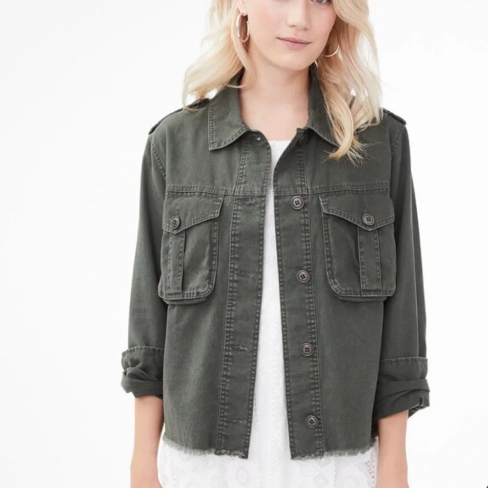 Aeropostale Frayed Military Jacket Size Small