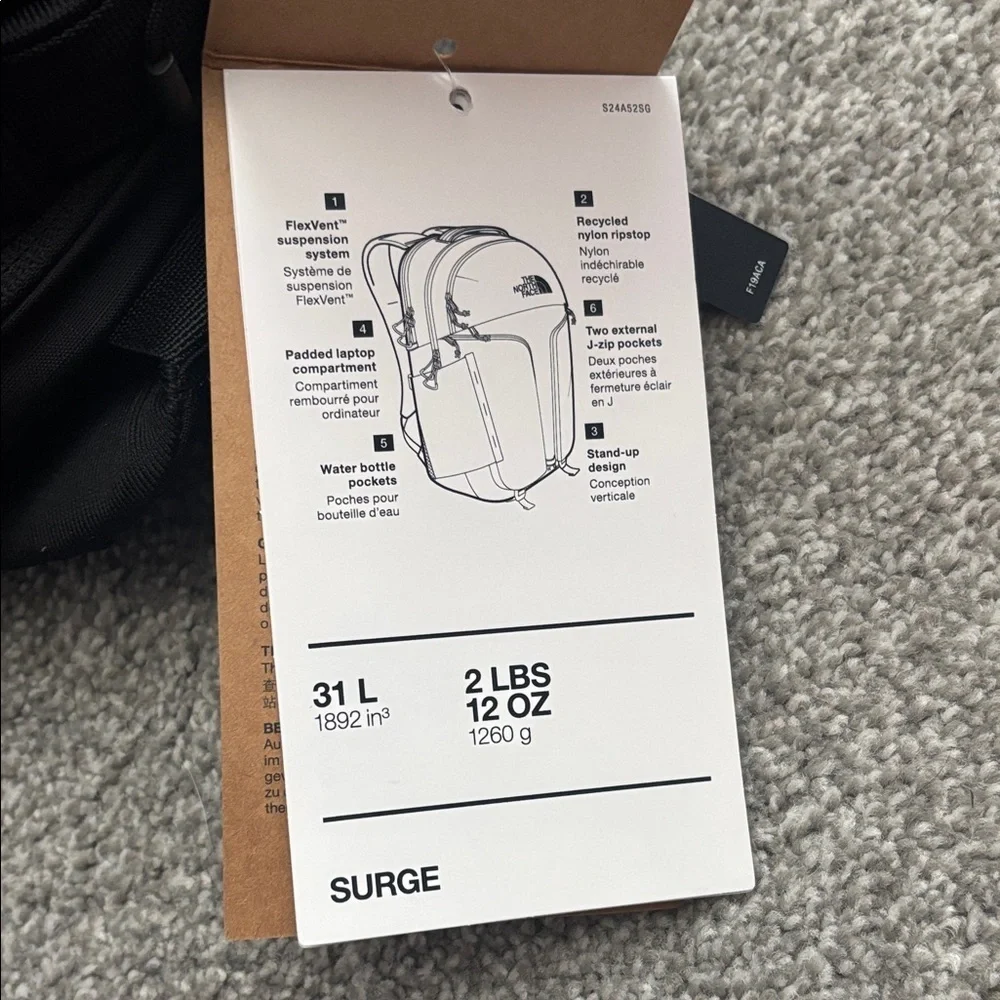 The North Face Surge Jet Black Backpack