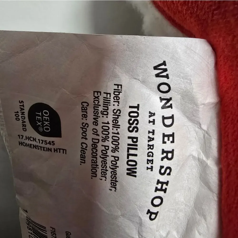 New Christmas Shaped Santa Faux Shearling Throw Pillow Red Wondershop