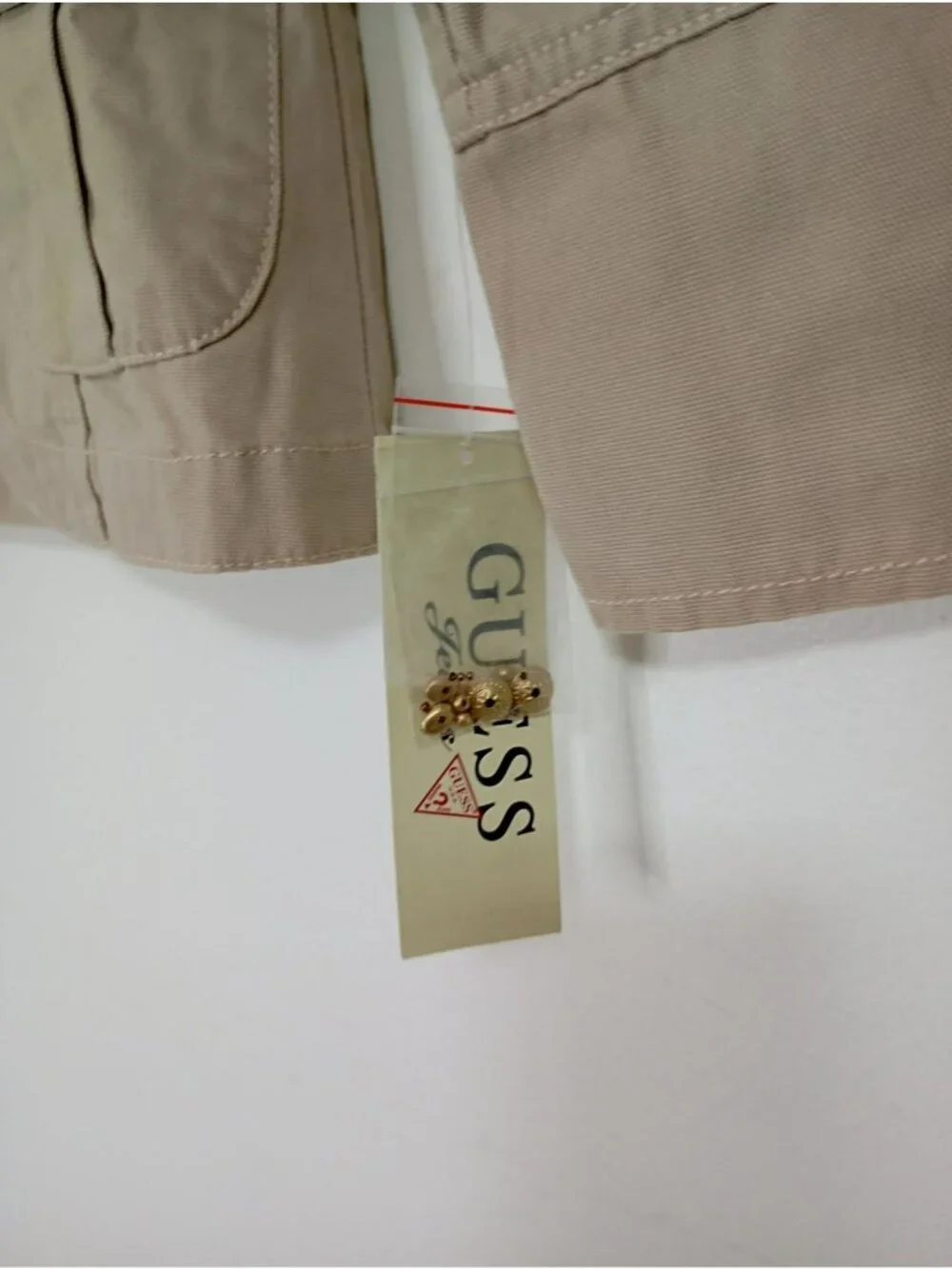 NWT Guess Girls Military-Style Jacket Sequin Patch Double-Breasted Size M 10/12