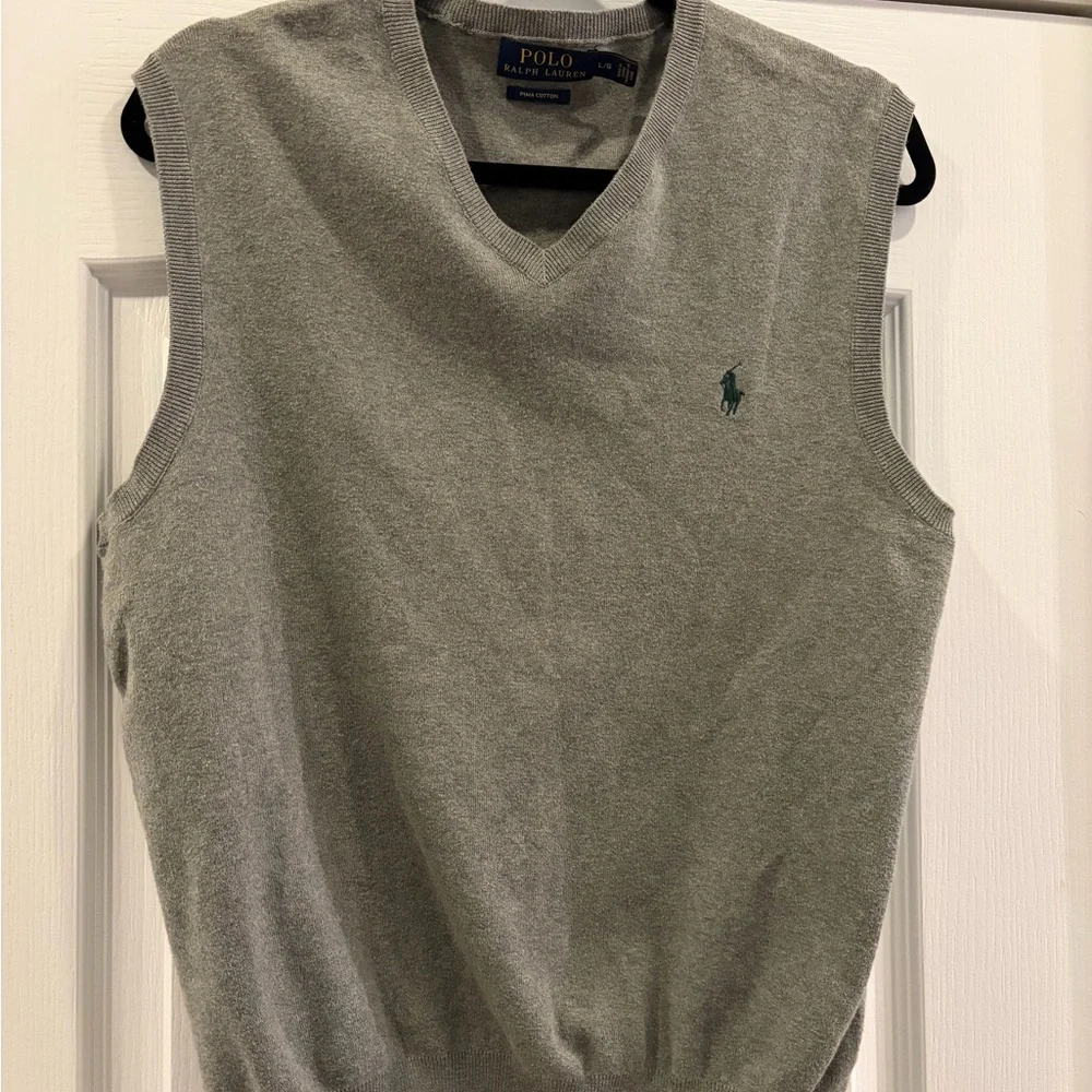 Polo by Ralph Lauren Gray V-Neck Sweater Vest