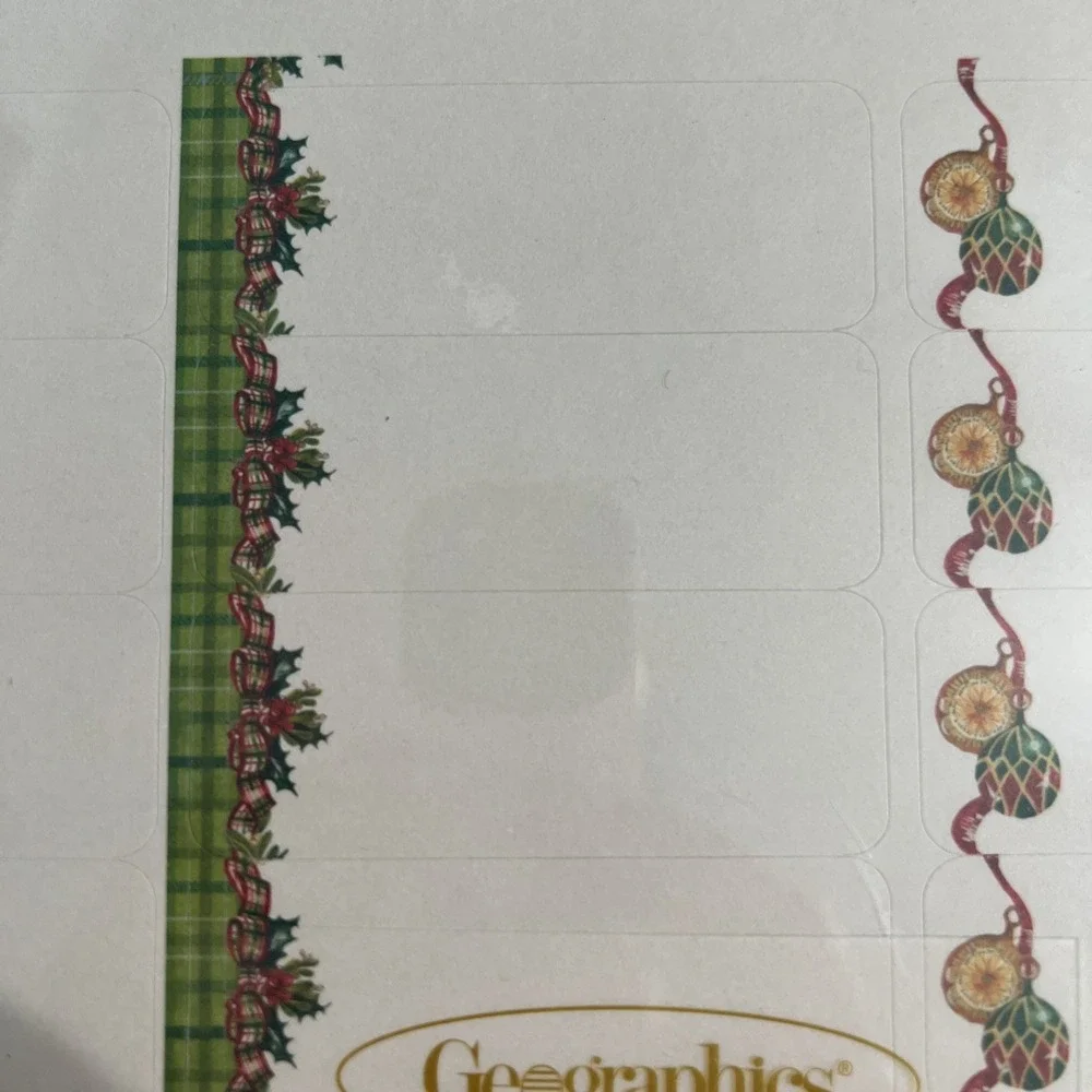 Geographics 150ct Mailing Labels Acid Free Assorted Holiday Christmas 1 x 2 5/8
