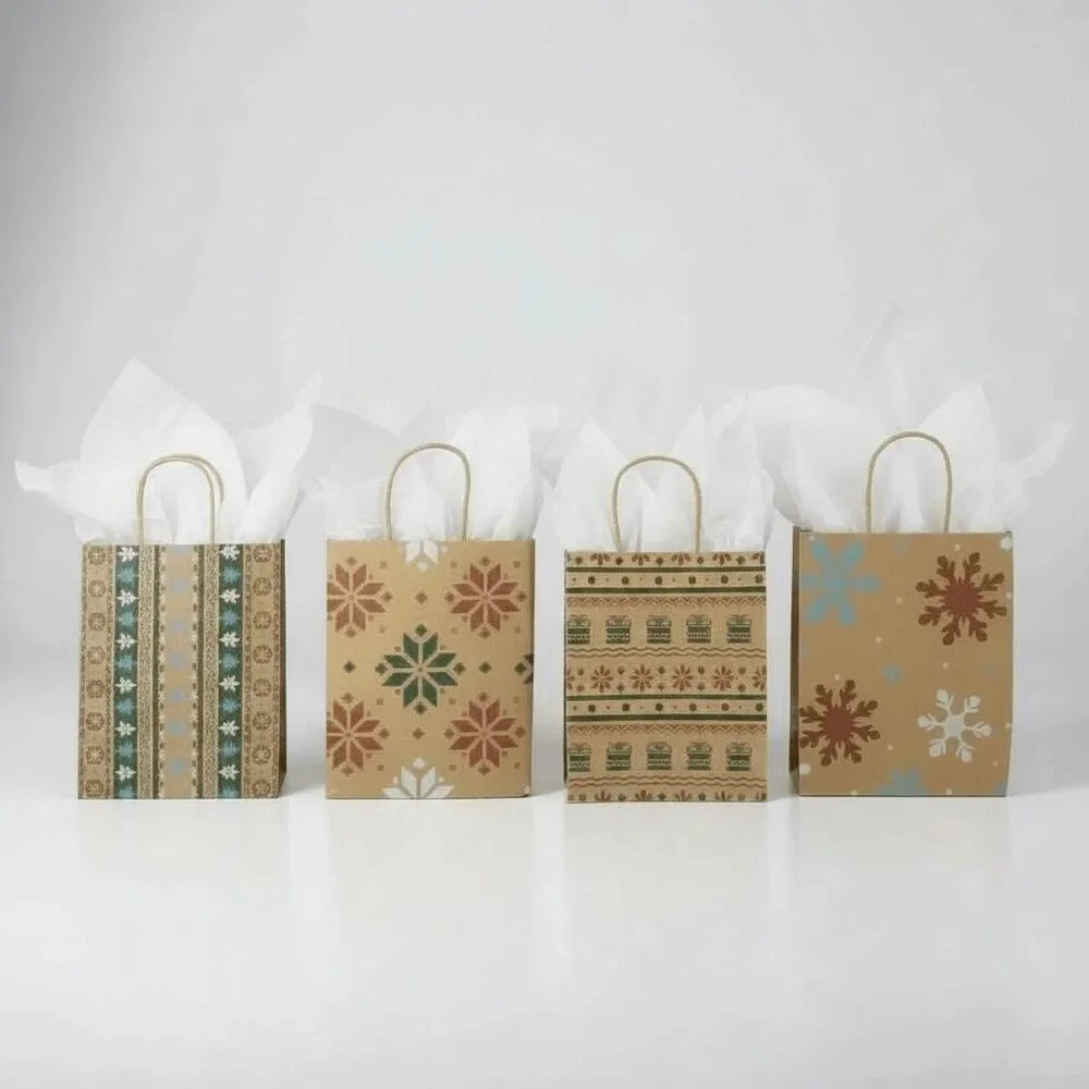 B8 and B8.5 Christmas Holiday Gift Bags Set of 6