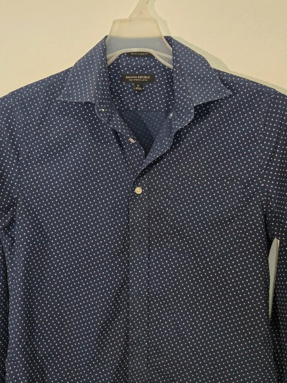 BANANA REPUBLIC SLIM FLEX FIT BUTTON DOWN SHIRT size S Blue