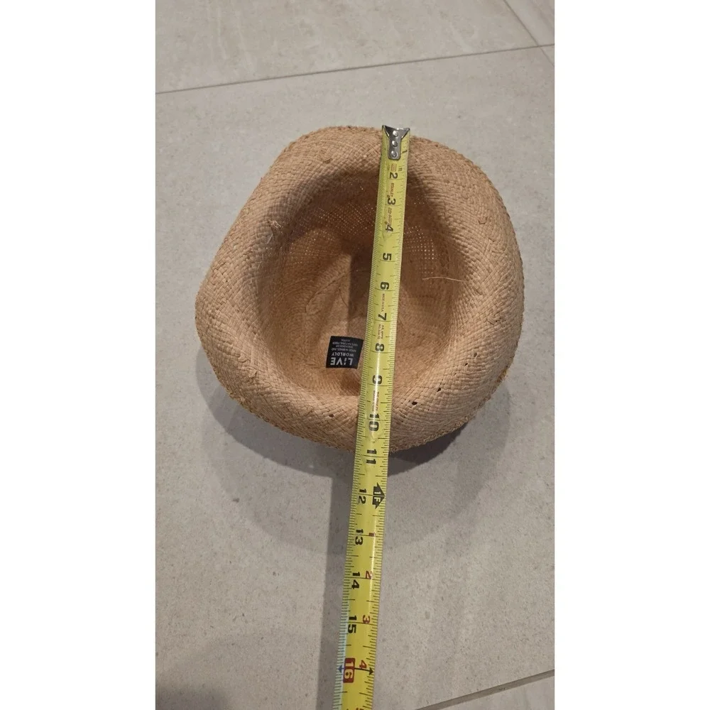NWT Straw Fedora Sun Hat Boho Chic Cottagecore Coastal Beach Vacation Wear SZ OS