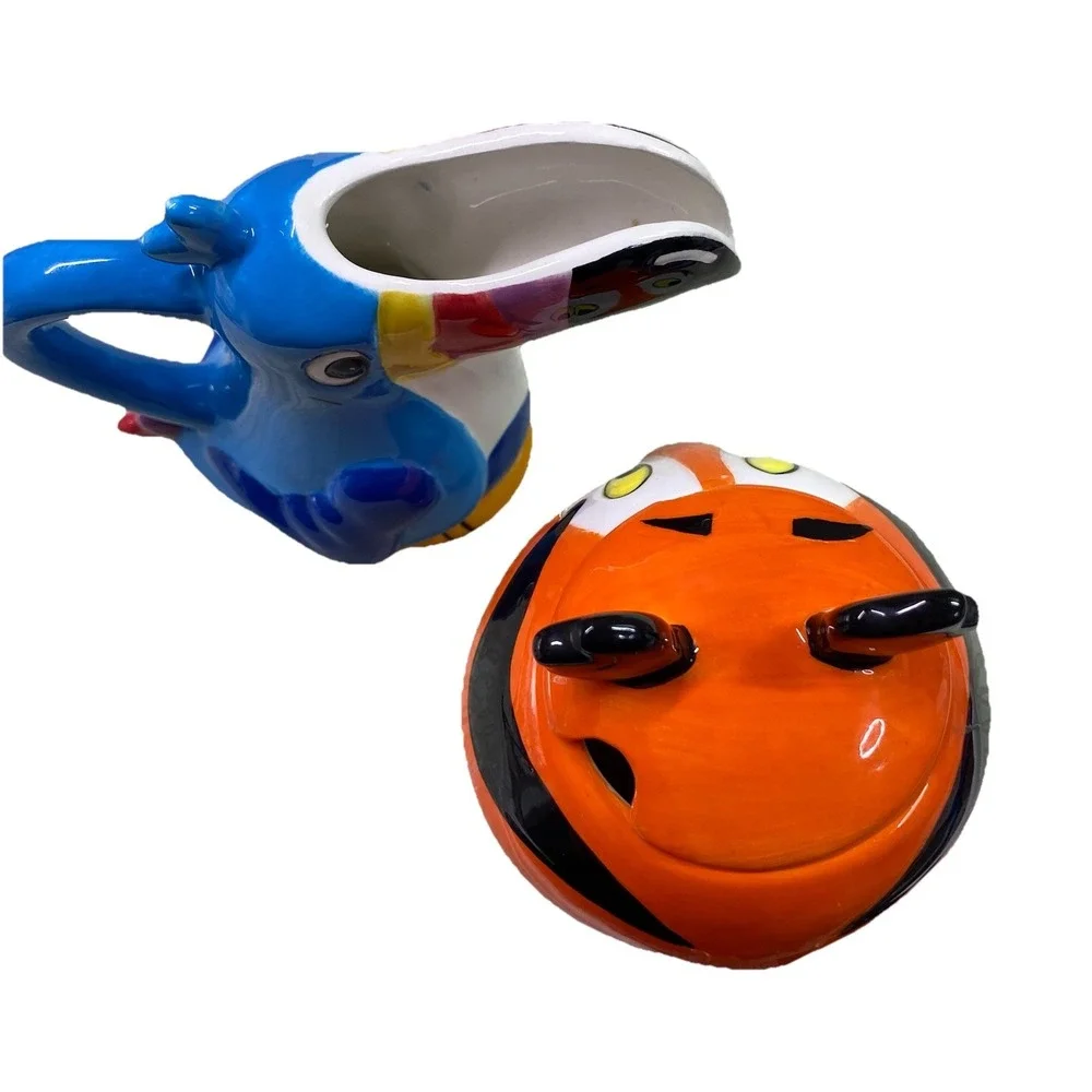 Kellogg's Breakfast Cereal‎ Tony the Tiger&Toucan Sam Creamer &Sugar Bowl Set